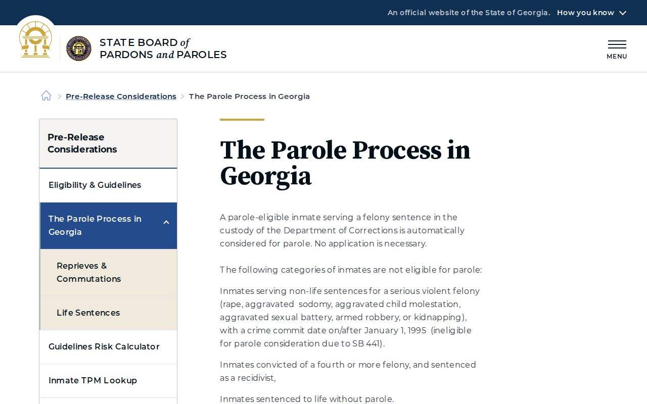Elbert County criminal history and Georgia parole process