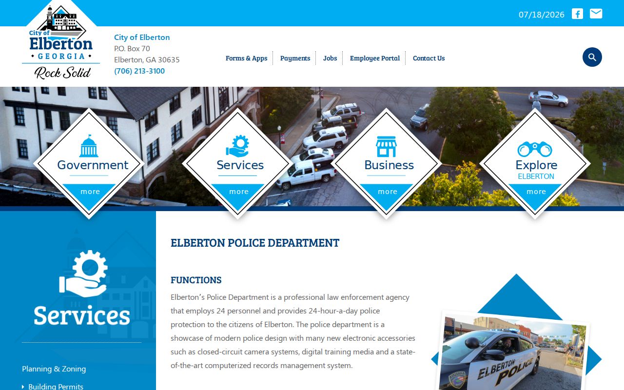 Elberton criminal history police report services